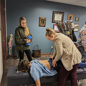 Chiropractor Mt Vernon OH Devin Daniels Adjusting Patient